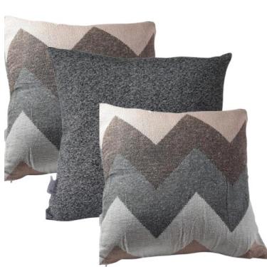 Imagem de Kit 3 Peças Capa Para Almofadas Geométrico ZigZag Terra Rosada - Jacqu