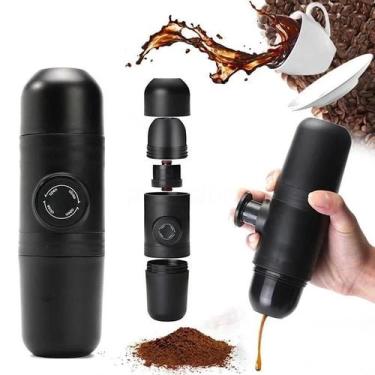 Imagem de Máquina de Café Expresso Portátil Manual Mini Cafeteira Para Viagem e 