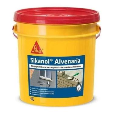 Imagem de Aditivo Plastificante Sikanol Alvenaria 18L Argamassa Reboco Assentame
