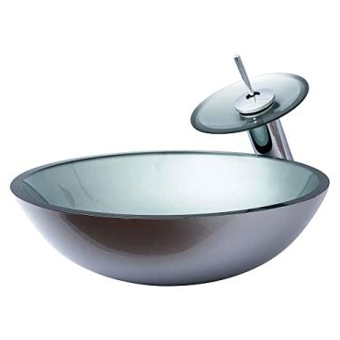 Imagem de Cuba Redonda 35cm + Torneira Cascata + Valvula - Kit Prata