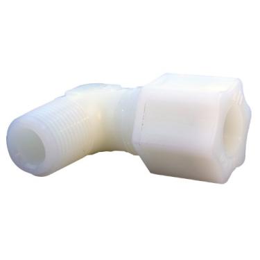 Imagem de LASCO Conexão de compressão de cotovelo de 90 graus 19-5099 com diâmetro externo de 1,27 cm e rosca macho de 9,5 mm, nylon