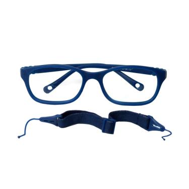 Imagem de Armação Óculos Grau Infantil Flexível Silicone Azul 4 A 8 Anos