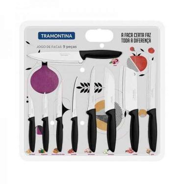 Imagem de Jogo Facas Tramontina Inox 9 Peças Plenus