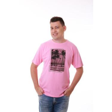 Imagem de Camiseta Masculina Rosa Claro Estampa Copacabana - Rico Sublime