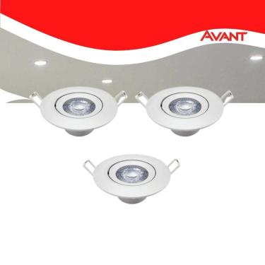 Imagem de Kit 3 Luminária Red. Spot 7w 4000k Branco-neutro Avant