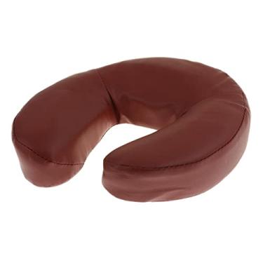 Imagem de Newmind Capa de couro PU lavável almofada de espuma com face para baixo para mesa de massagem, cadeira de cama, preto, vermelho, marrom - vermelho