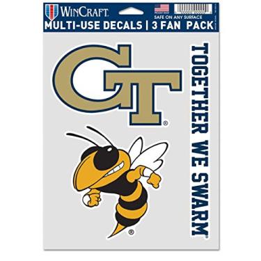 Imagem de WinCraft Georgia Tech University Yellowjackets Decal Multi Use Fan 3 Pack - 7.75" x 5.5" Inch Sheet