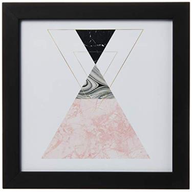 Imagem de Arte Maníacos Quadro Decorativo Geométrico Triângulos Pirâmide - 32,5x23cm (Moldura caixa laca preta)