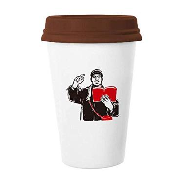 Imagem de Caneca de professor de propaganda da educação vermelha chinesa Caneca de café copo de cerâmica