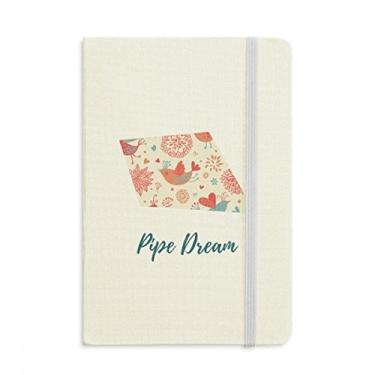 Imagem de Caderno de tinta para plantas com flores de pássaro, capa dura em tecido oficial diário clássico