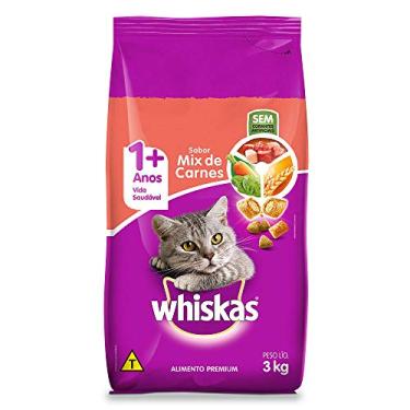 Imagem de whiskas Ração Para Gatos Adultos, Mix de Carnes, 3 kg