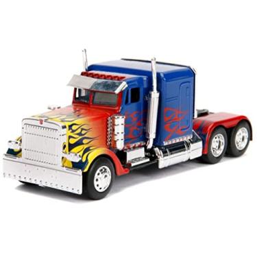 Imagem de Optimus Prime Truck with Robot on Chassis from Transformers Movie "Hollywood Rides" Series Diecast Model by Jada"""