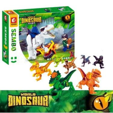 Blocos de Montar Dinossauro Brinquedo Infantil Clic E Lig