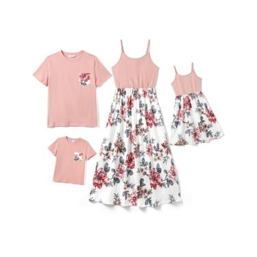 Imagem de PATPAT Conjuntos de camisetas de manga curta e estampa de girassol com estampa de girassol, conjunto de camisetas para a família, Rosa macio, Small