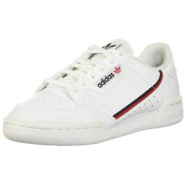 Imagem de adidas Originals Tênis infantil Continental 80, Ftwr branco/carroço/azul-marinho, 9 Wide Little Kid