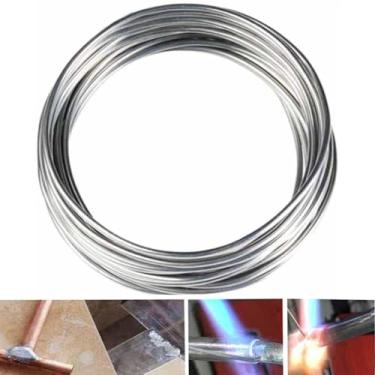 Imagem de Cajjyruwe Haste de solda de alumínio de 10 m 6 metros fio de solda universal de baixa temperatura para objetos de reparo de aço de cobre e ferro de cobre fluidez de bens domésticos solda fácil solda de metal ferramenta de solda de baixa temperatura