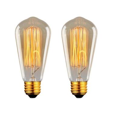 Imagem de Kit 2 Lâmpadas Retro Vintage ST64 Filamento Carbono 110v - MARRYLUZ