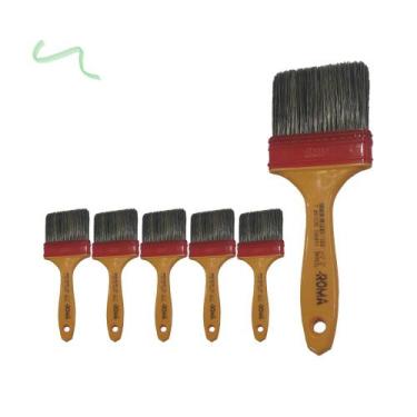Imagem de Kit 6 Trincha Pincel 317 Gold Gris 3 Polegadas - Roma