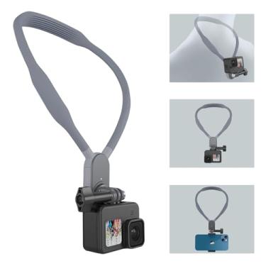 Imagem de iEago RC Suporte Magnético de Pescoço para GoPro Hero 13/12/11/10/9/8 Black MAX, Insta360 X4/X3/X2/GO 3S/One R/RS/Ace Pro, DJI Action 3/4, Osmo Pocket 2/3 e outras câmeras de ação, Cinza