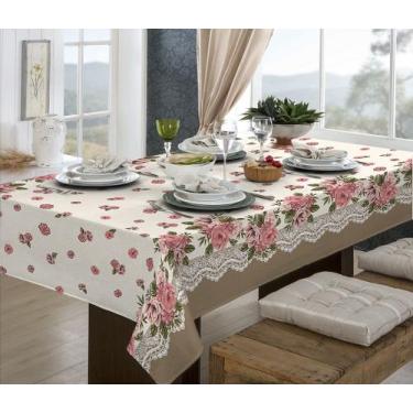 Imagem de Toalha de Mesa Quadrada 1,40m X 1,40m Estampada Renda - MTR ENXOVAIS L