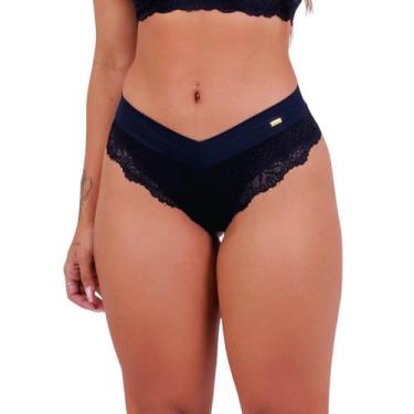 Imagem de Kit 5 Calsinha Fio Feminina Moda Intima De Renda Confort De Cós Com Fo