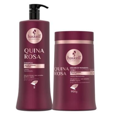 Imagem de Kit Quina Rosa Haskell Shampoo 1 Litro + Máscara 2 em 1 900g