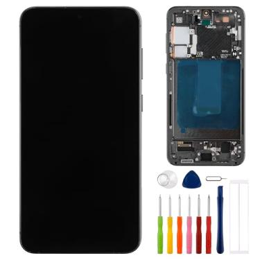 Imagem de E-yiiviil Tela digital OLED compatível com Samsung Galaxy S23+ S23 Plus SM-S916B SM-S916U Tela LCD de 6,6 polegadas Tela sensível ao toque com impressão digital (com moldura) Verde com ferramentas