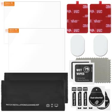 Imagem de YuCool Almofadas adesivas de dupla face 3M VHB (2 tamanhos) e filme eletrostático de para-brisa de carro para montagem de câmera de painel e uso diário, 4 peças de fita adesiva para montagem de câmera