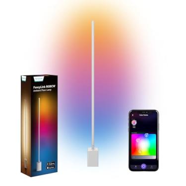 Imagem de Fancylink Luminária de Chão Inteligente Zigbee3.0 Rgbcw, Luminária de Canto de 1500 Lm, Luminária de Chão para Quarto, Sala de Estar, 16 Milhões de Cores, Prata