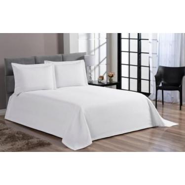 Imagem de Colcha Cobre Leito Queen 3 Peças Piquet Favinho (BRANCO)