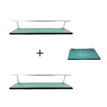 Imagem de 2 Portas shampoo 10x50 cm +1 Saboneteira 10x12 Verde - Juliard