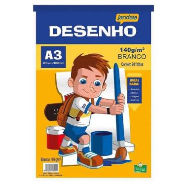 Imagem de Bloco desenho a3 br 140g 20fl basic 19488 - ATACADO JANDAIA, 3