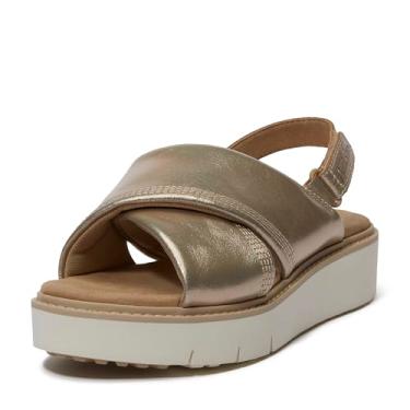 Imagem de Timberland Sandália feminina Safari Dawn com alça traseira, Ouro metálico, 34
