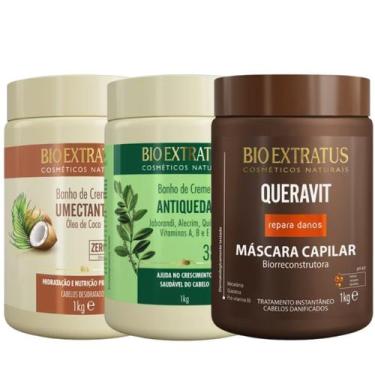 Imagem de Kit Cronograma Capilar Bioextratus 3 Máscaras 1kg( Jaborandi, Umectant