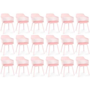 Imagem de Kit 18 Cadeiras de Jantar Estofada Marcela - Rosa - Magazine Decor