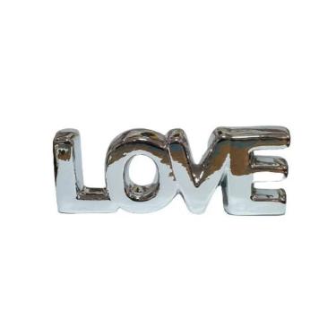 Imagem de Palavra Decorativa De Cerâmica Love Slim Black Niquel Lyor R.4539