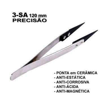Imagem de Super Pinça Anti Estática Ponta Cerâmica 3-sa Profissional - PIATC