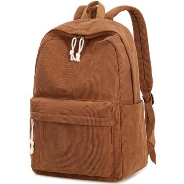Imagem de Mochila escolar BTOOP Corduroy para adolescentes Bolsa para laptop de 