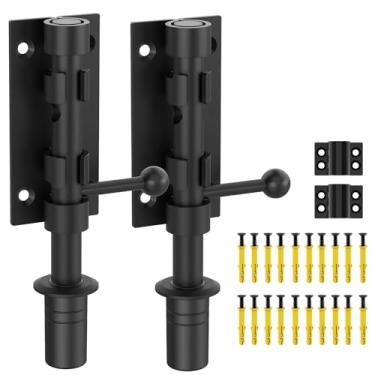 Imagem de Mixizigoz Trava de porta de parafuso deslizante resistente, trava de aço inoxidável 304 para armário, jardim, cerca, porta de celeiro - Fechadura de porta deslizante reforçada com orifício de cadeado