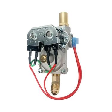 Imagem de Lrichy Válvula solenoide de gás OEM 93844 RV para aquecedores de água Atwood/Dometic 10 galões RV, válvula Rodger branca 93870 com cotovelo de 45° e suporte de orifício e orifício - Queimador