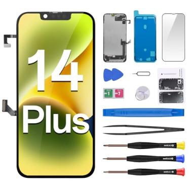 Imagem de CYKJGS Substituição de tela para iPhone 14 Plus com sensor de proximidade, cabo flexível de 6,7 polegadas, tela LCD sensível ao toque, digitalizador, montagem completa, kit de ferramentas de reparo de