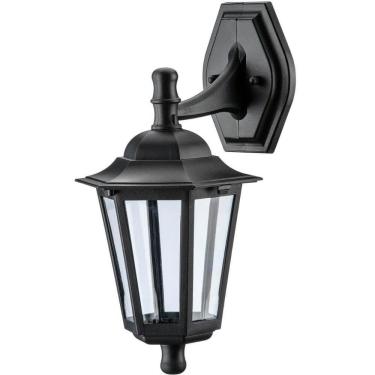 Imagem de Kit 12 Arandelas de Parede Luminárias Externas Preta Clássica Colonial Lâmpada E27 Dital