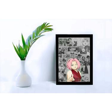 Imagem de Quadro Decorativo Sakura Haruno C/ Moldura e Vidro 33x25 cm