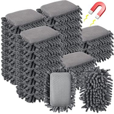 Imagem de Sherr 24 peças de borracha magnética para quadro branco escolar apagável a seco borrachas de microfibra lavável quadro branco borracha para giz, sala de aula, escritório em casa (cinza)