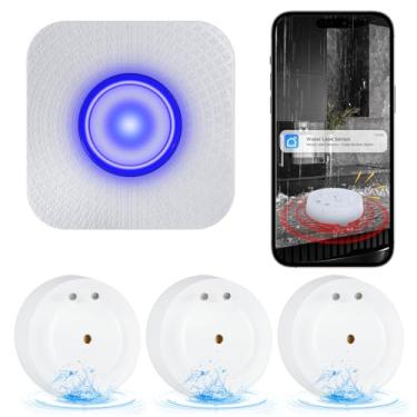 Imagem de JJGELOS Detector De Vazamento Água Wi-Fi: Alarme Sensor 110 Db Com Alertas Triplos Em Tempo Real, Aplicativo Sem Fio Inteligente 2.4G, Para Porão, Cozinha E Casa