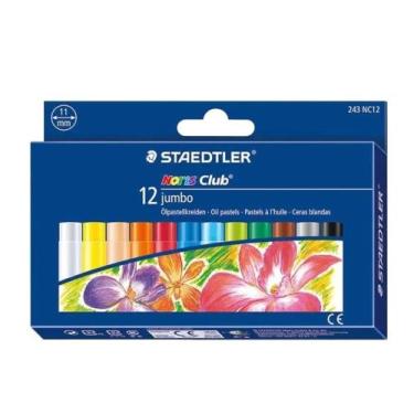 Imagem de Giz Pastel Oleoso Staedtler Noris Club Jumbo 12 Cores