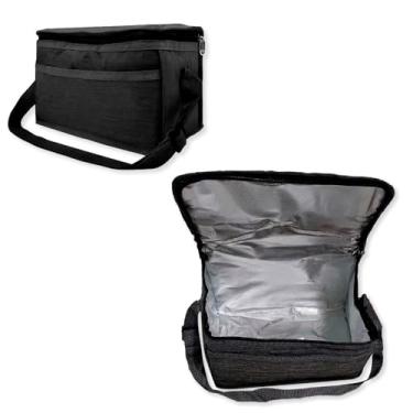 Imagem de Bolsa Térmica para Alimentos, 4 Litros, Preta, com Manta de Alumínio, 23,5 x 14,5 x 14,5 cm