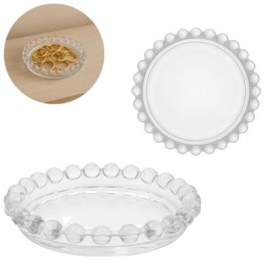 Imagem de 6 Centros de Mesa Vidro 11cm Porta Jóias Transparente - Floripa