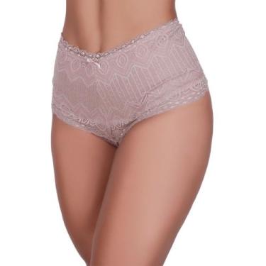 Imagem de Cinta de Algodão com Detalhe em Renda Calcinha Cós Alto Modeladora Kar