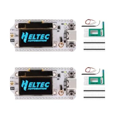 Imagem de AYWHP Placa De Desenvolvimento Esp32 Lora, Conjunto Com 2 V3 Meshtastic Wi-Fi, Wi-Fi Bluetooth Dual Core 240 Mhz, Chip Cp2102 Tela Oled 0,96" E Antena 863-928 Mhz Para Arduino/Meshtastic